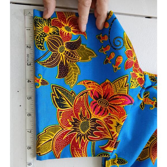 VeroEx Handmade Floral Cropped Blouse Womens 8 African Vibrant Maximalist Bold - Picture 9 of 13